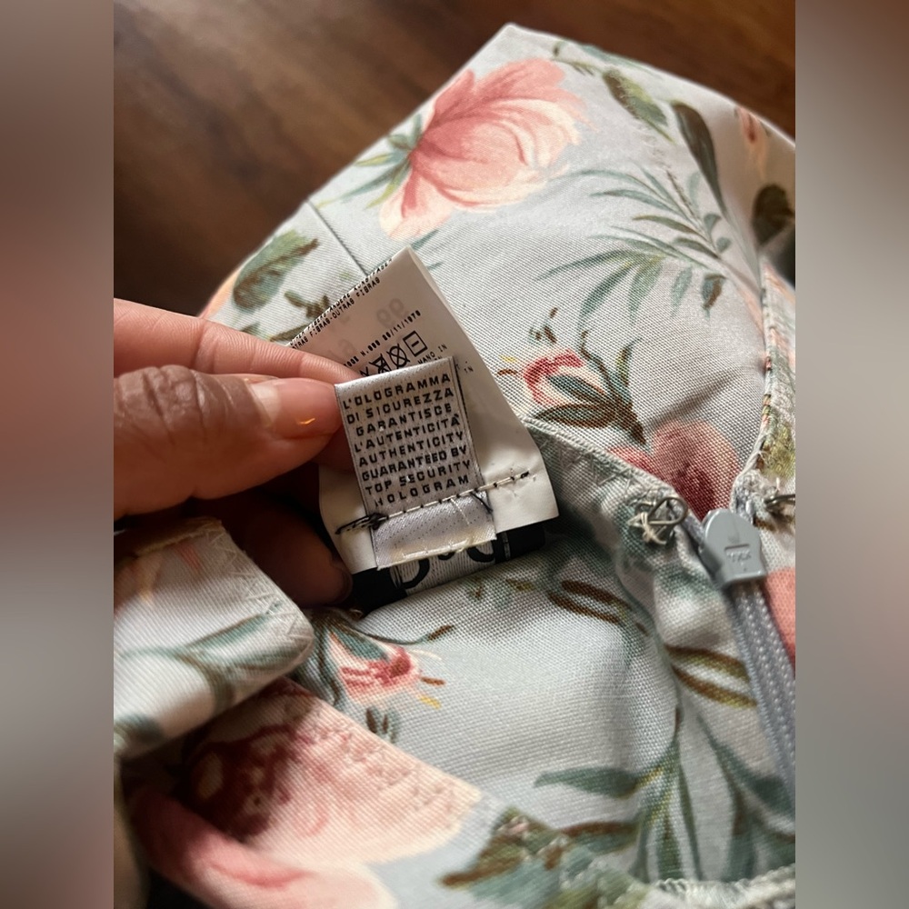 Dolce & Gabbana White Floral Midi Dress with Pink and Green Accents - Picture 14 of 16